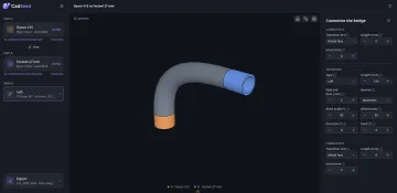Adapter from a Dyson V15 vacuum pipe to a 27 mm Festool hose in the bridge editor