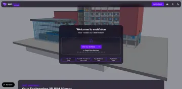 xeoVision start page with 3D model upload